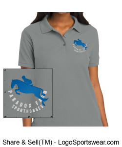 Port Authority Womens Silk Touch Polo - Cool Grey Design Zoom